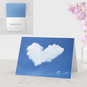 Schattigee Hart Cloud Blue Sky Modern Valentijnsda Kaart