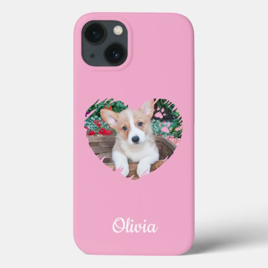 Schattigee Hart Pet Foto & Dog Paw Prints, Aangepa Case-Mate iPhone Case (Achterkant)