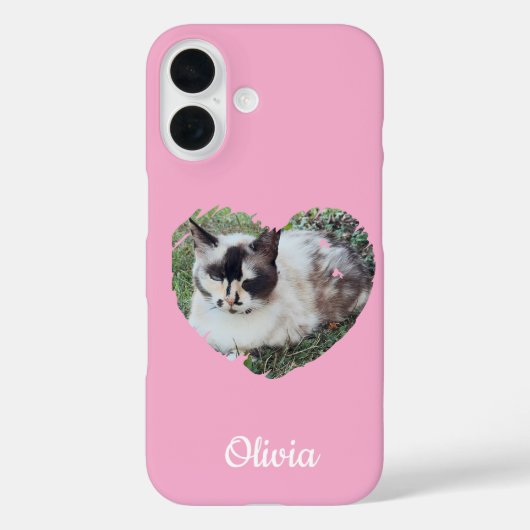 Schattigee Hart Pet Foto & Paw Prints, Kattenhond, Case-Mate iPhone Case (Achterkant)