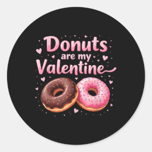Schattigee hartdonut met roze glazige donuts zijn  ronde sticker
