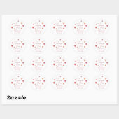 Schattigee harten Girly Baby shower Dank u Ronde Sticker (Vel)