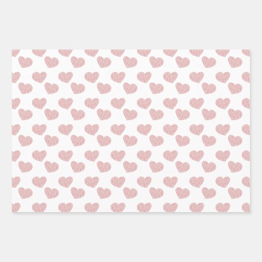 Schattigee harten Pastel Pinks Pattern Inpakpapier Vel (Voorkant 2)