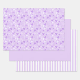 Schattigee Harten Print Lavendel Wrapping Sheet Se Inpakpapier Vel
