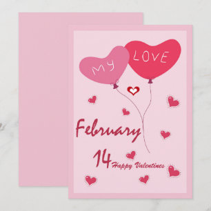 Schattigee harten thema roze en rood kaart