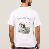 Schattigee Havanezer Hondenbloem T-shirt (Achterkant)