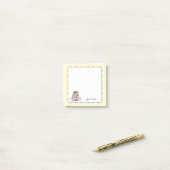 Schattigee Hedgehog Aangepaste tekst Gele noten Post-it® Notes (Op bureau)