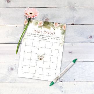 Schattigee Hedgehog Baby shower Bingo Kaart