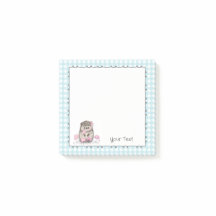 Schattigee Hedgehog Custom Text Blue Post-it Notes