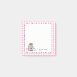 Schattigee Hedgehog Custom Text Pink Notes