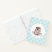 Schattigee Hedgehog Flowers Blue Pattern Notitieboek (Binnen)