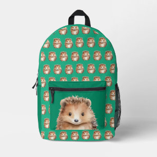 Schattigee Hedgehog Green bedrukte rugzak