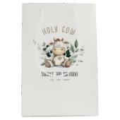 Schattigee Heilige Koe Bladgroen Pastel Neutral Ki Medium Cadeauzakje (Voorkant)