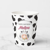 Schattigee Heilige Koe Boerderij Thema Koe Print H Papieren Bekers (Voorkant)