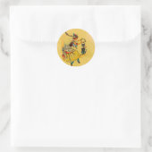 Schattigee heks 0n Moon Ronde Sticker (Tas)