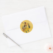 Schattigee heks 0n Moon Ronde Sticker (Envelop)