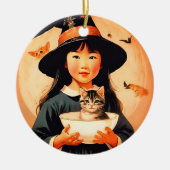 Schattigee heks - Aziatisch kind Keramisch Ornament (Voorkant)