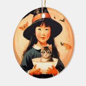 Schattigee heks - Aziatisch kind Keramisch Ornament (Links)