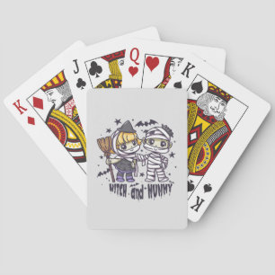 Schattigee heks en mama pokerkaarten
