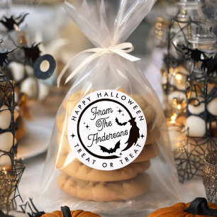 Schattigee heks gelukkig Halloween trakteren of be Ronde Sticker
