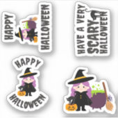 Schattigee heks Halloween Cheer Sticker Pack (Voorkant)