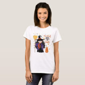 Schattigee heks Halloween ondeugend citaat T-shirt (Voorkant volledig)