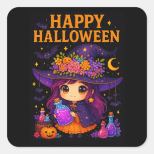 Schattigee heks Halloween Stickers