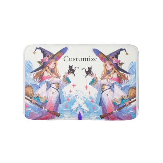 Schattigee heks Holding Black Cat Thunder_Cove Badmat (Voorkant)