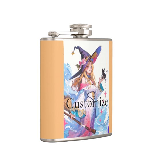 Schattigee heks Holding Black Cat Thunder_Cove Heupfles (Rechts)