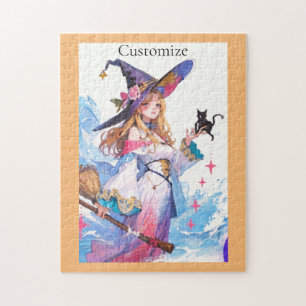 Schattigee heks Holding Black Cat Thunder_Cove Legpuzzel