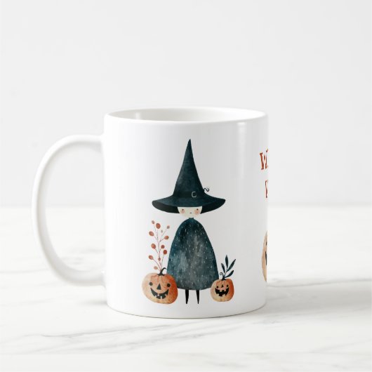 Schattigee Heks & Jack o Lantaarns Witchy Vibes Ha Koffiemok (Links)