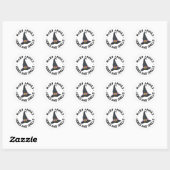 Schattigee heks Pet Halloween gepersonaliseerd Ronde Sticker (Vel)