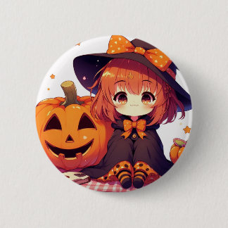 Schattigee heks voor Halloween Ronde Button 5,7 Cm