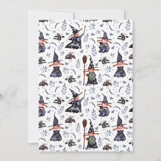 Schattigee heksen kinderen verjaardag Halloween ui Kaart (Achterkant)