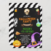 Schattigee HeksenHalloween-feestuitnodiging Kaart (Voorkant / Achterkant)