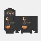 Schattigee Heksenkat en Pompoen Verjaardag Bedankdoosjes (Uitgevouwen)