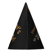 Schattigee Heksenkat en Pompoen Verjaardag Feesthoedjes (Achterkant)