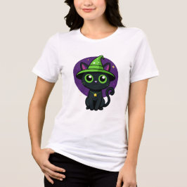 Schattigee Heksenkat Halloween T-Shirt – Schattig