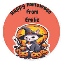 Schattigee heksenkat met pompoen