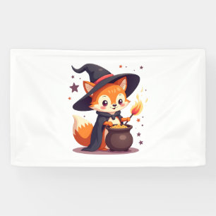 Schattigee Heksenvos - Magisch Halloween Animal T- Spandoek