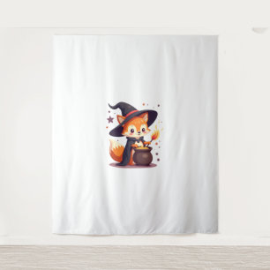 Schattigee Heksenvos - Magisch Halloween Animal T- Wandkleed
