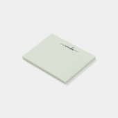 Schattigee Heldergroene Aangepaste Naam Post-it® Notes (Schuin)
