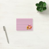 Schattigee Hen in Roze Pet met Heldere Zonnebloem Post-it® Notes (Kantoor)