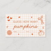 Schattigee Herfst Cutie Pie Raad hoeveel pompoenen Informatiekaartje (Voorkant)