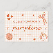 Schattigee Herfst Cutie Pie Raad hoeveel pompoenen Informatiekaartje (Voorkant)