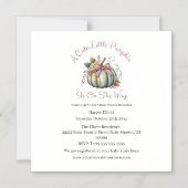 Schattigee Herfst Groen & Plum Pompoen Thema Baby Magnetische Uitnodiging (Voorkant)