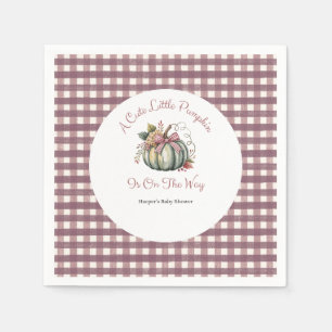 Schattigee Herfst Groen & Plum Pompoen Thema Baby  Servet