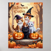 Schattigee Herfst Halloween Kittens in Kostuums Po Poster (Voorkant)