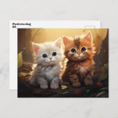 Schattigee herfst Kittens Briefkaart (Voorkant / Achterkant)