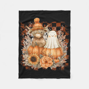 Schattigee Herfst Koe Ghost Spooky Seizoen Herfst  Fleece Deken