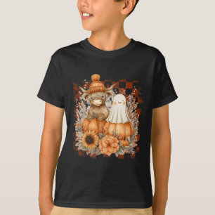 Schattigee Herfst Koe Ghost Spooky Seizoen Herfst T-shirt